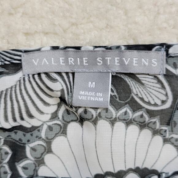 Valerie Stevens M Button Front 3/4 Raglan Sleeve Scoop Neck Lace Blouse Top - Picture 14 of 16